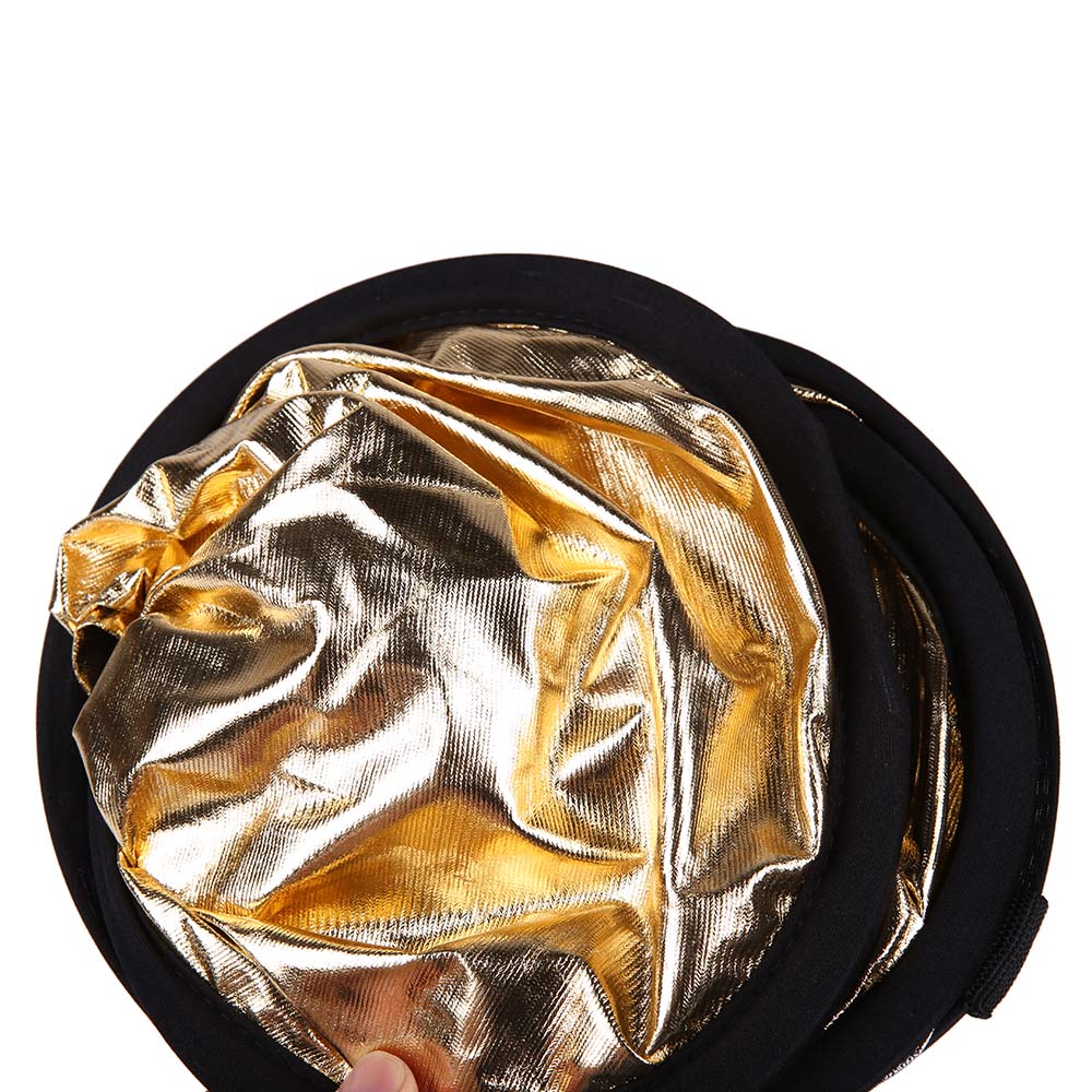 80cm 2- in- 1 -fotoreflektor in gold/silber, zusammenklappbar, rund, mit tasche für studio/jede fotosituation für die kamera
