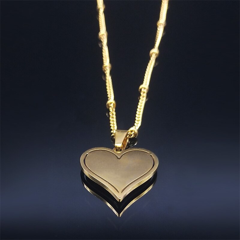 2021 moda amor coração de aço inoxidável vermelho cristal charme colar cor do ouro pequenos colares jóias chaine collier n8047s01