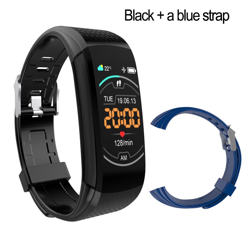 Per il Fitness Braccialetto Ip67 Impermeabile Inseguitore di Fitness Braccialetto Intelligente di Pressione Sanguigna Frequenza Cardiaca Elettronico Intelligente Della Vigilanza Della Fascia Per Lo Sport: Add a blue strap