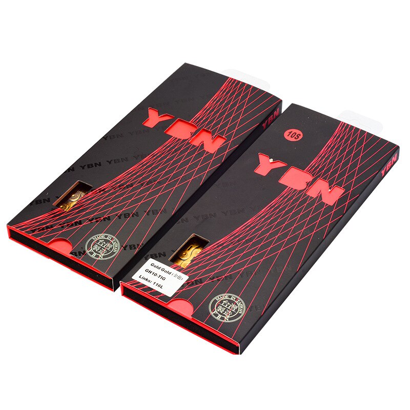 Ybn gouden ketting mountainbike xc racefiets 10/11 speed ultralichte ketting voor mtb 10 11 speed ketting gouden reductie onderdelen