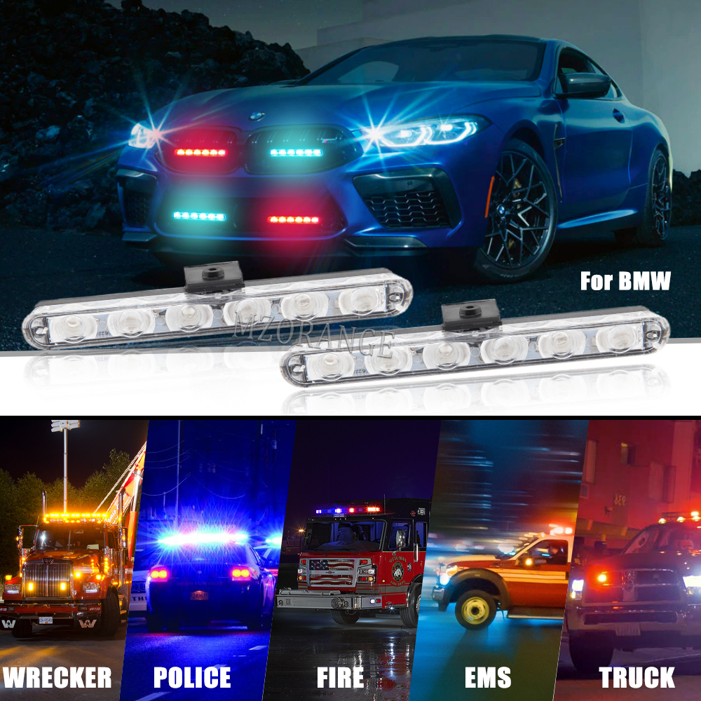 4x6LEDS Stroboscopen Fso Zaklamp Politielichten Stroboscooplichten LED Noodbrandweer Waarschuwing Knipperlicht Grill Auto Vrachtwagen Ambulance