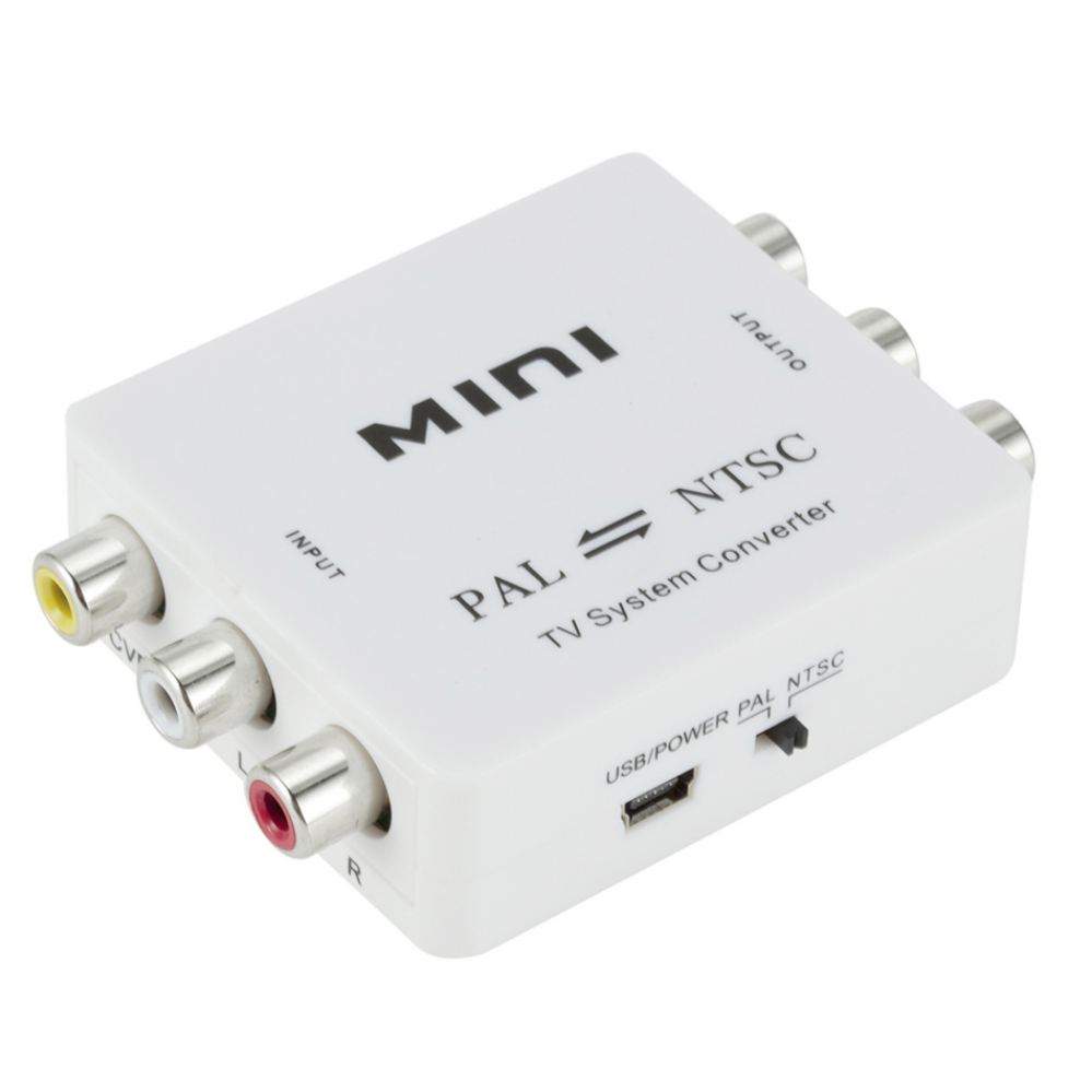 Conmutador convertidor de sistema de TV bidireccional Mini PAL NTSC, convertidor de conexión compuesta de TV bidireccional PAL a NTSC NTSC a PAL