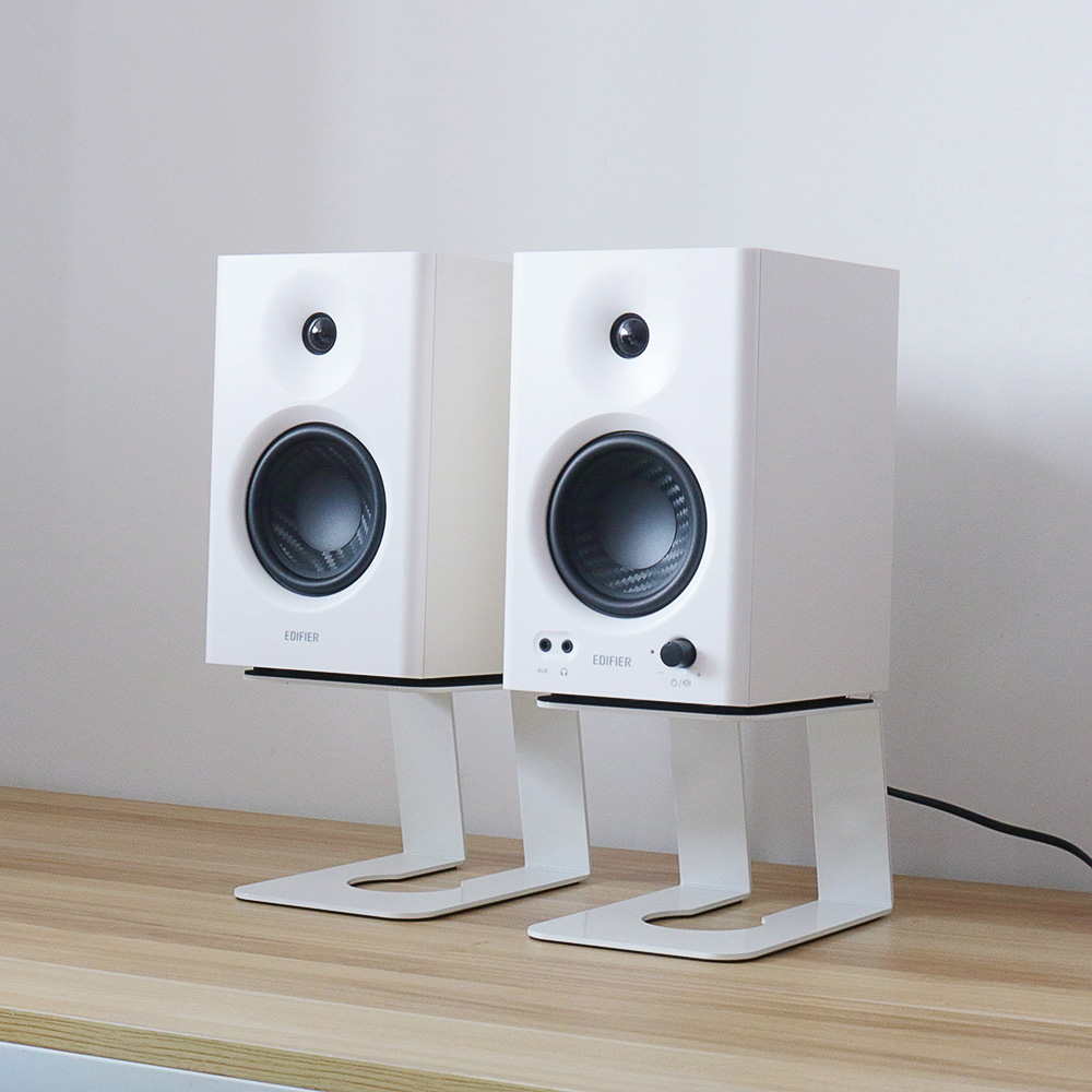 Paquete de 2 soportes de altavoz de escritorio para Edifier MR4 MR3, altavoces de ordenador de estantería, elevadores de altavoz inclinados, soportes para Britz BR-Monitor4