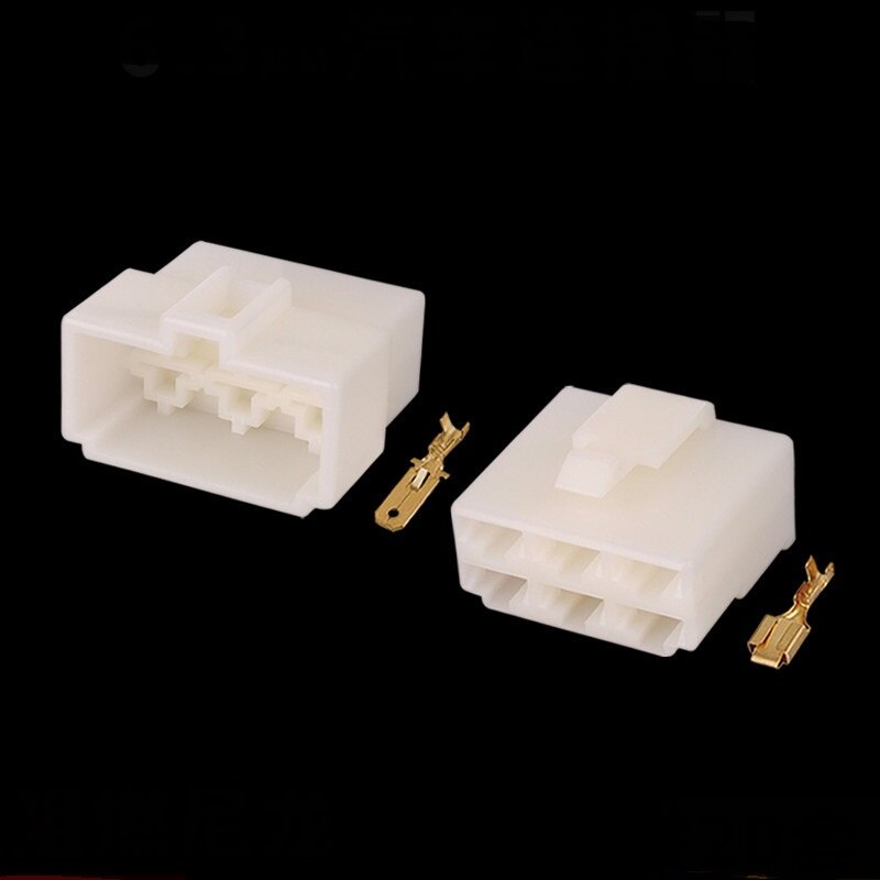 100 sets van 6 pinnen  dj7061-6.3-11/21 abs kunststof elektrische draadconnectoren, mannelijke en vrouwelijke autoconnectoren