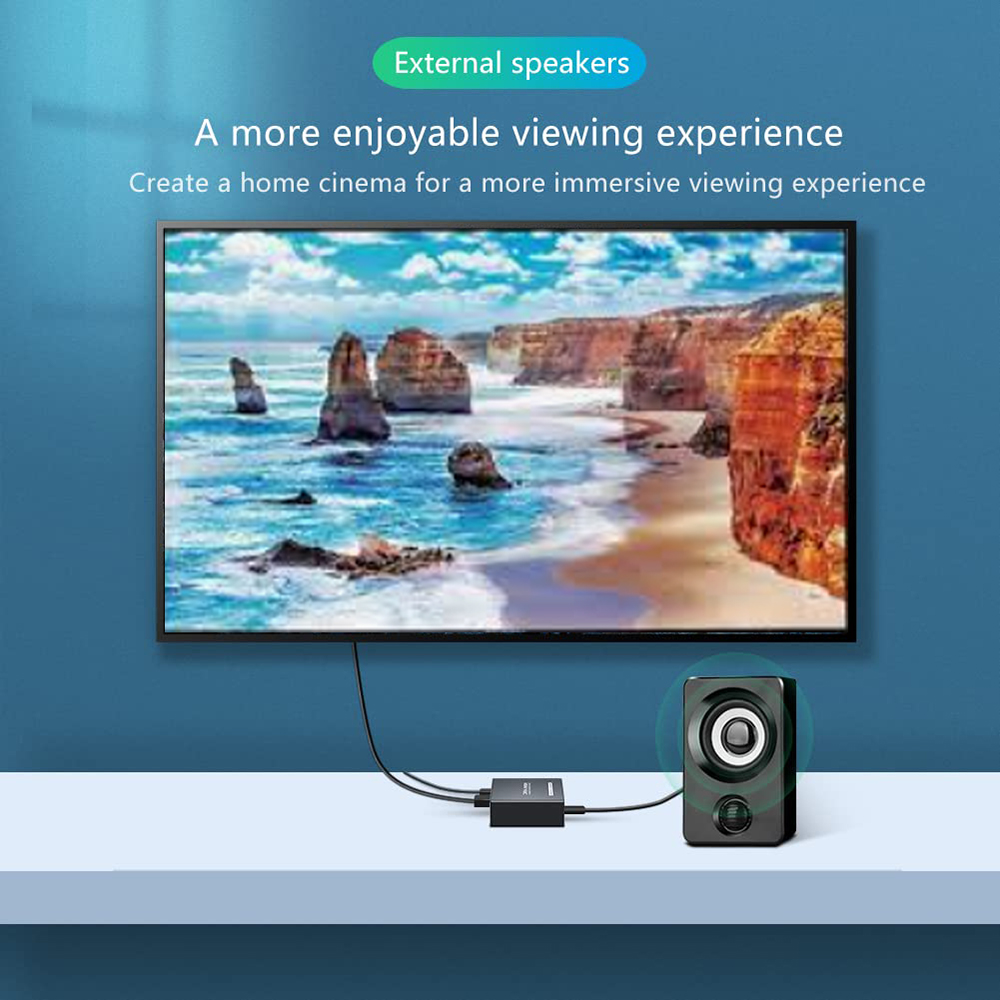 Adaptateur de coque HDMI vers audio optique, convertisseur, extracteur de périphérie, audio nicarrisexhaus, arc vers RCA