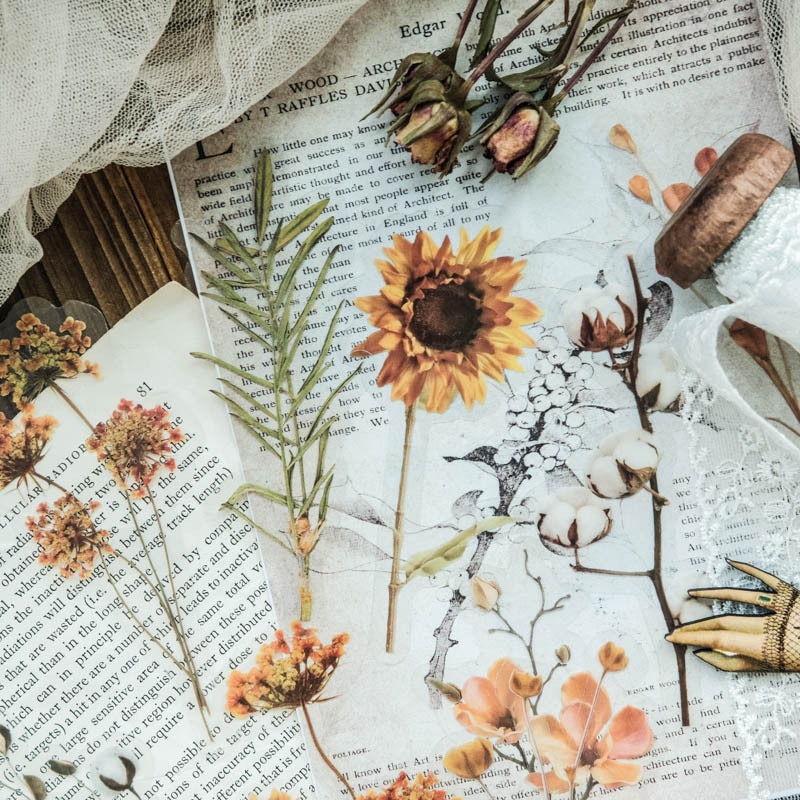 10 kpl/pakkaus puutarhatalon kukkia sarja paperitavaratarra scrapbooking-päiväkirja päiväkirja tee-se-itse-tarra askartelutarrat lapsille pojille tytöille