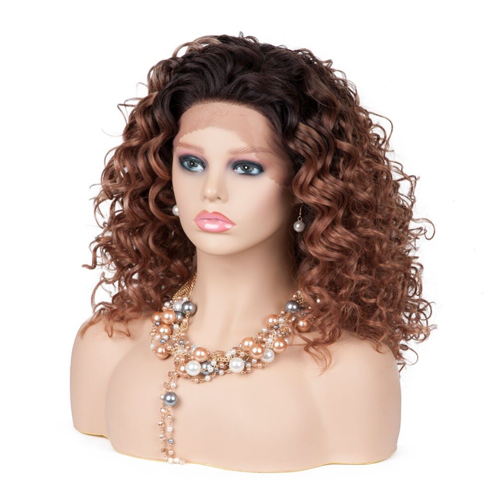 Factory prijs Krullend Golvend Lace Front Pruiken 150% Dichtheid Synthetische Pruiken voor Vrouwen