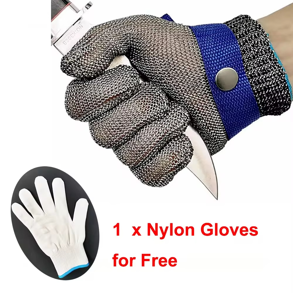 Cut Resistant Stainless Steel Gloves Working Safety Gloves Metal Mesh Anti Cutting For Butcher Worker