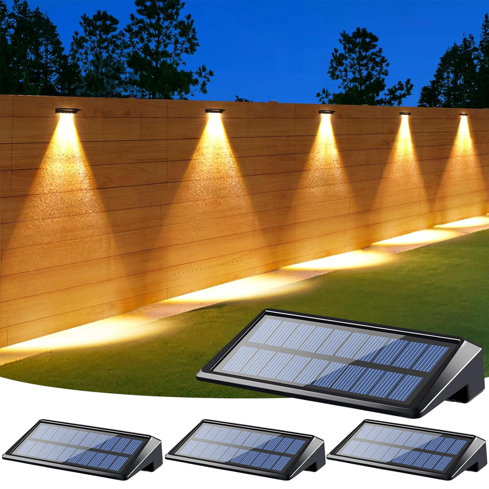 Luces solares de pared para exteriores, luces de cubierta impermeables para valla exterior, luces solares para patio trasero, valla de pared, cubierta, canalón, porche