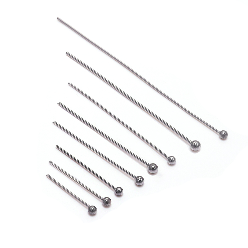 Épingle à tête plate en acier inoxydable, 100 pièces/lot, accessoires de bijouterie à faire soi-même, boucles d'oreilles, perles, épingles à œil, fournitures pour la fabrication de bijoux