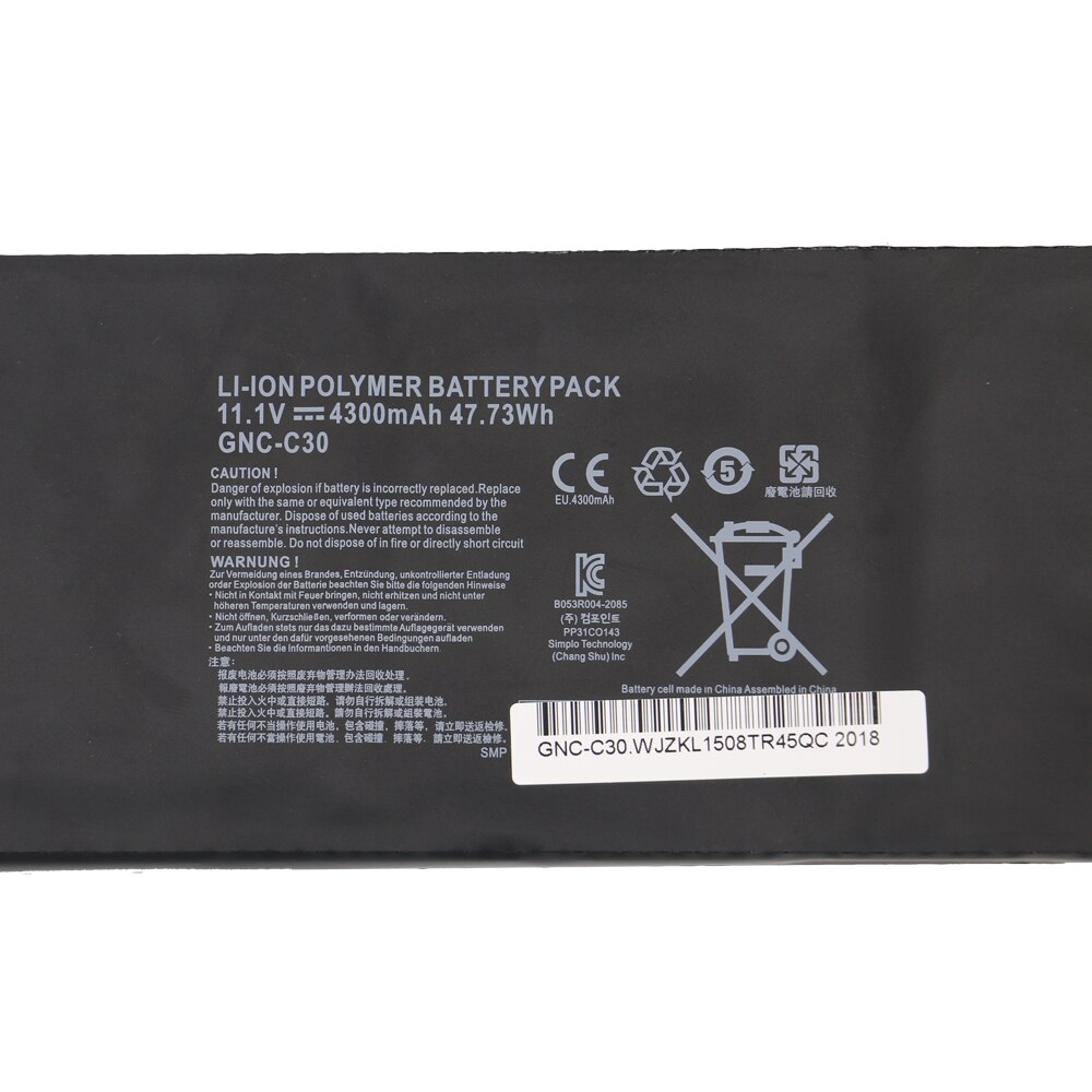 GNC-C30 Laptop Battery For GIGABYTE U2442 U24F P34G U2442N U2442S U2442V U24 U24T U2442T V1 V2 11.1V 4300mAh 47.73Wh SHUOZB