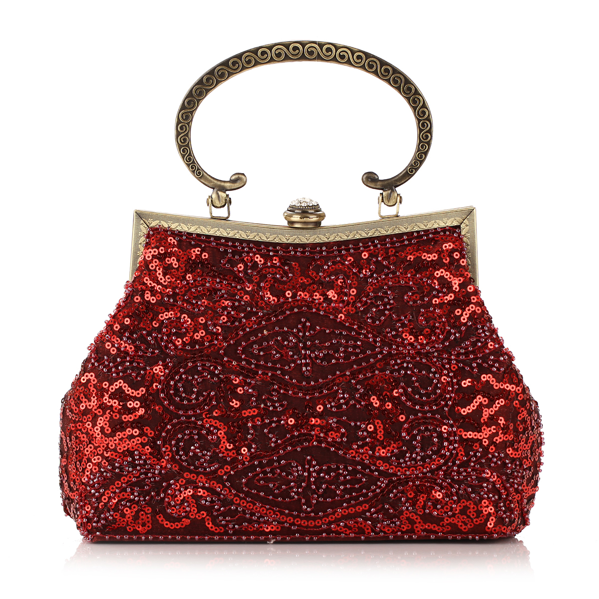 Red Glitter Evening Bags Women Hobos Luxury Party Small Handbags Female Soft Surface Clutches Wedding Banquet Purse Pouch: claret