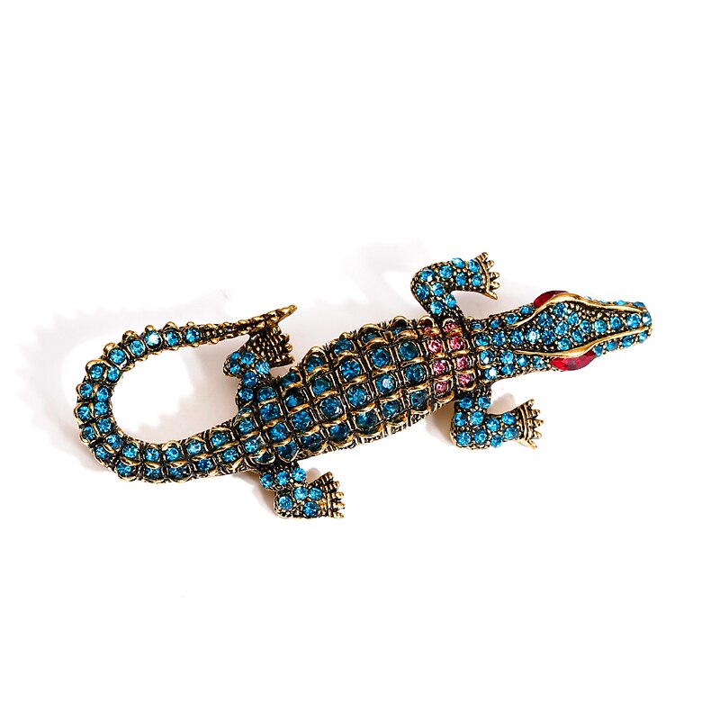 Muylinda Vintage Crocodile Rhinestone Broche Pins Vrouwen Crystal Alligator Animal Broches Sieraden Metalen Broach Vrouwelijke