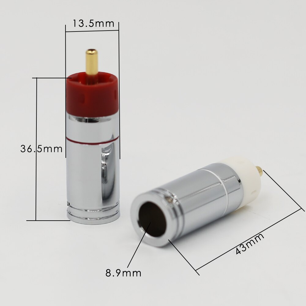 thumbnail image 2 of Happsoundart 4-Pack (2 Pair) Three-Layer Plated Tellurium Copper RCA Plugs 2 of 5