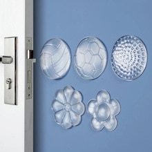 1pc PU Waterable Transparent Door Handle Bumpers Safety Shock Absorber Door Stoppers Wall Protection Security