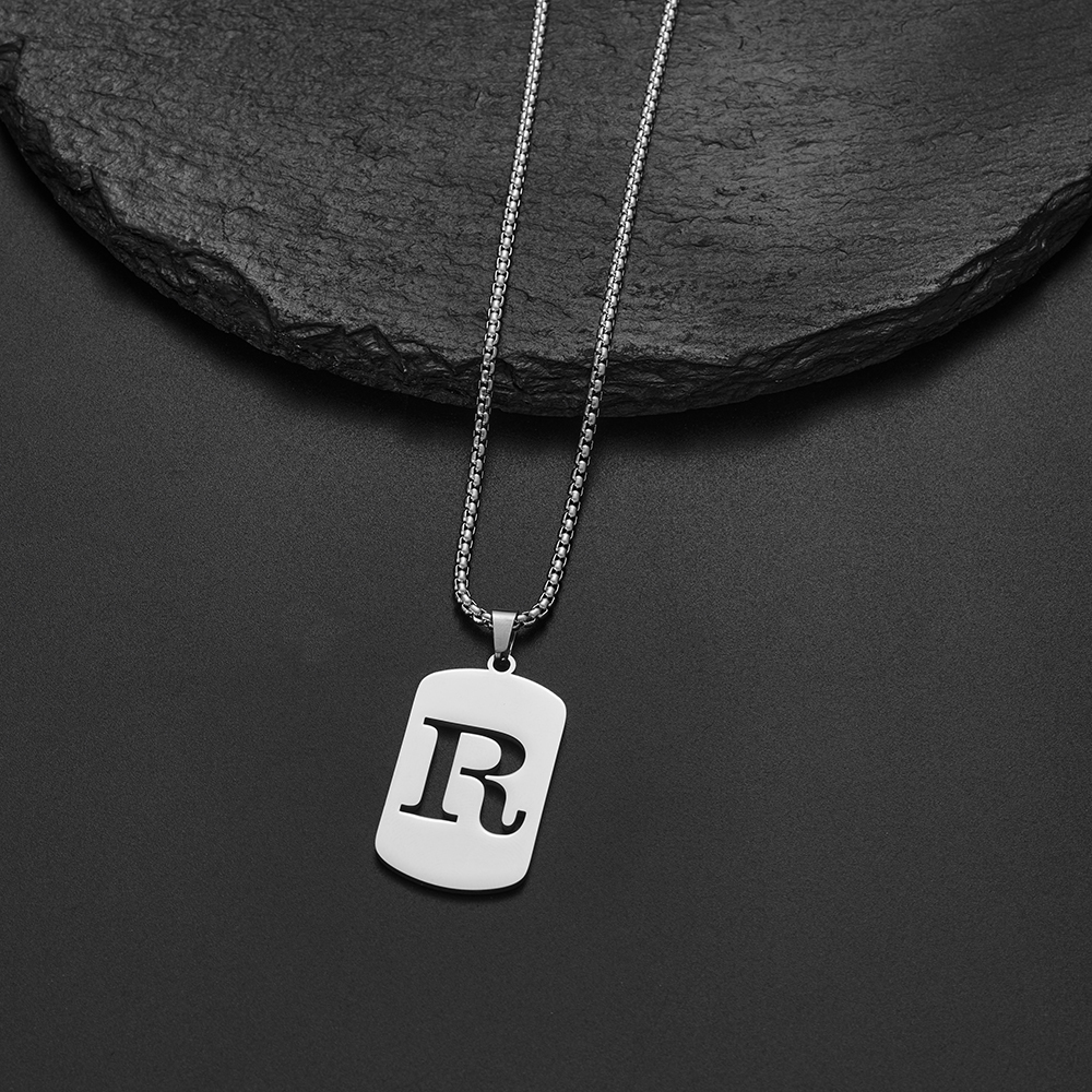 Collar con colgante de letras del nombre inicial para Hombre y mujer, joyería de acero inoxidable con A-Z del alfabeto, delicado, 2024