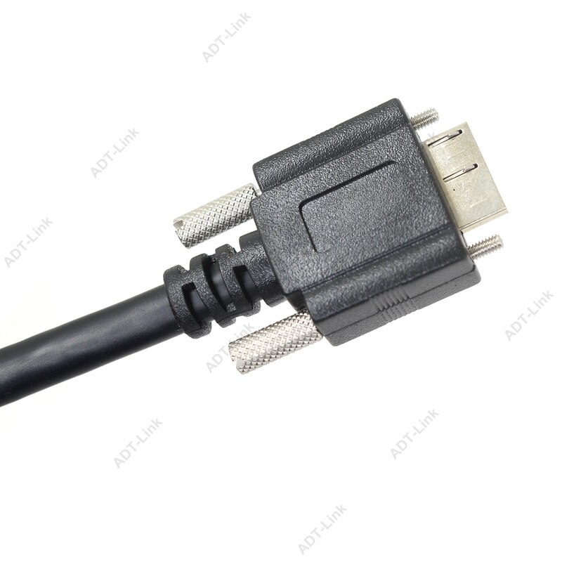 Usb micro b-kabel met borgschroeven 1m 3m 5m usb 3.0 micro-b industriële camerakabels cameralink zwart