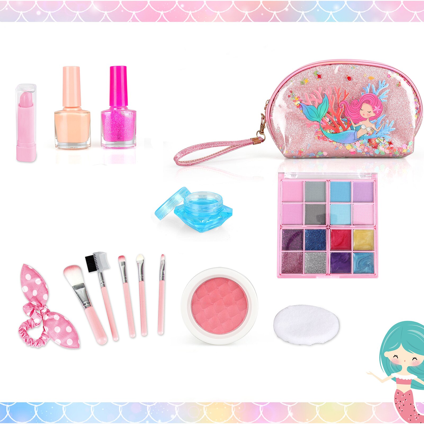 Baby Mädchen Kinder Make-Up Kit Set Prinzessin Pretend Spielen Schönheit Haar Salon Spielzeug Mädchen Weihnachten Geburtstag für kinder make-up: Makeup Kit 15