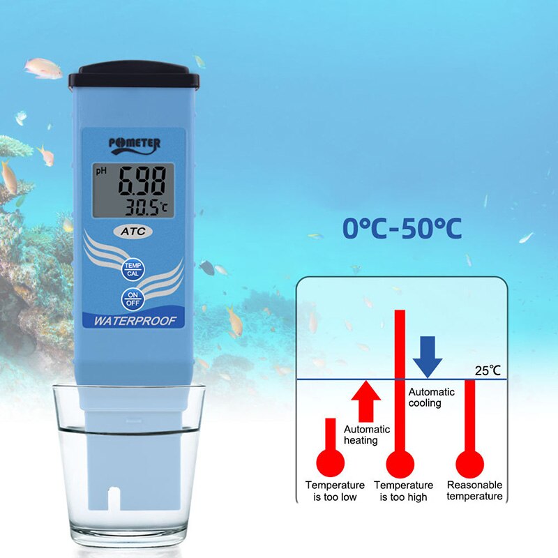 PH-097 Waterproof PH Meter High Precision Digital Water Analyzer PH/Temperature Dual Displayed Test Pen