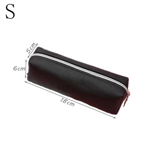 Leather Pencil Case School Pencil Cases Large Capacity Makeup Bag Student Stationary Office Pencil Pen Case Box Bag Kids: S