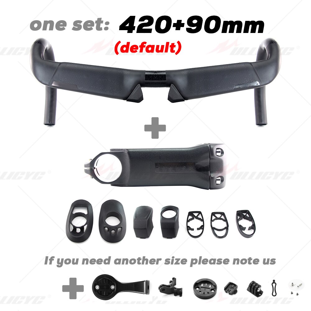 Carbonio integrato manubri S-W Aerofly carbonio manubrio opaco 31.8*400/420/440mm con attacco manubrio in lega VG 90/100/110mm