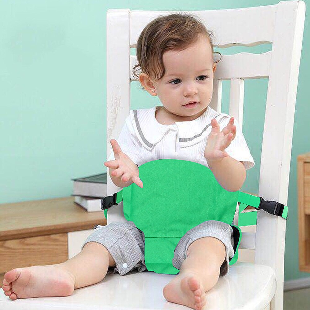 Verstelbare Baby Veiligheid Seat Harness Draagbare Stoel Seat Cover Voor Eten Voeden Camping (Groen)