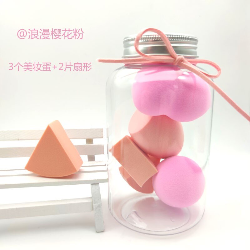 5/7Pcs Beauty Egg Set Gourd Water Puff Makeup Puff Set Colorful Cushion Cosmestic Sponge Egg Tool Wet and Dry Use Makeup: Pink 5 pcs