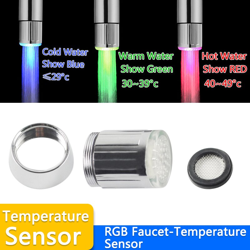 Led Water Kraan Accessoires Glow Kleurrijke Tap Nozzle Voor Badkamer Keuken Head Light 3 Kleuren 7 Kleuren: Sensor RGB Faucet