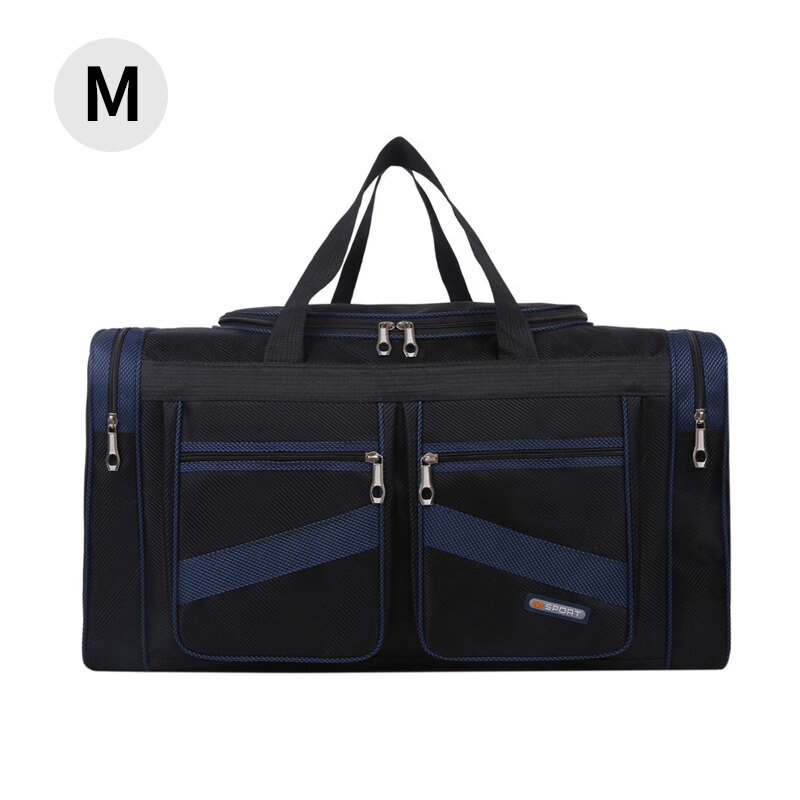 Bolso de viaje plegable para hombre y mujer, bolsa de mano grande, impermeable, para el hombro, para fin de semana, XA509F: Blue M