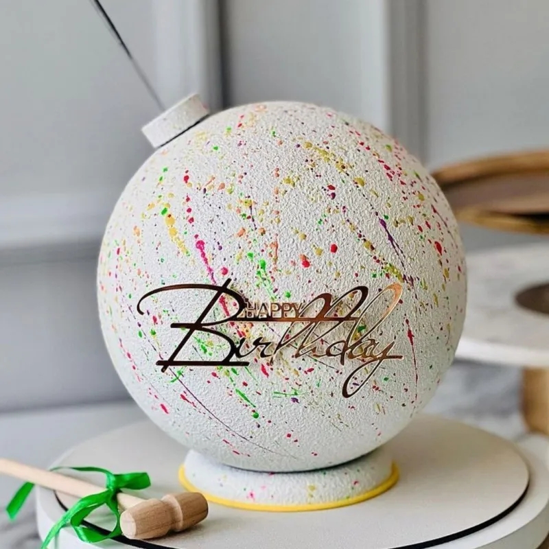 Ins novo feliz aniversário bolo toppers para o bebê crianças adulto festa de aniversário decoração do bolo ouro prata acrílico diy ferramentas de cozimento do bolo