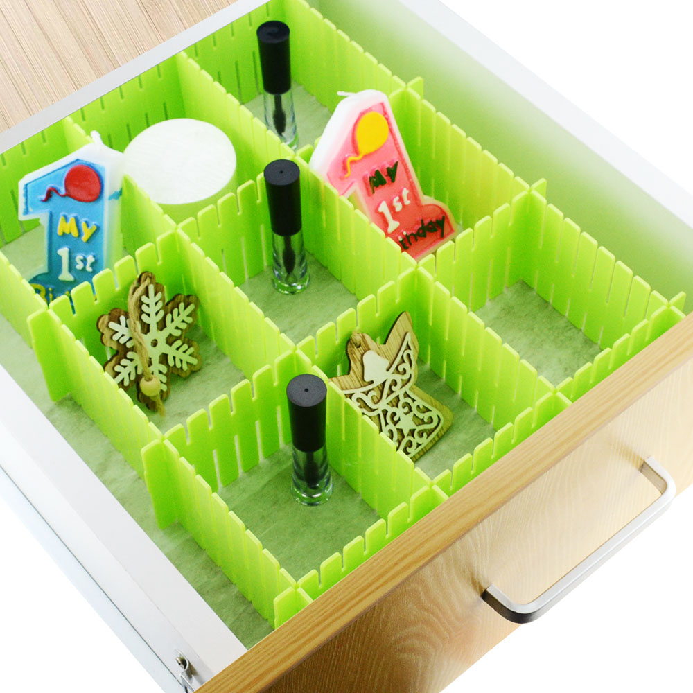 4PCS plastic drawer divider DIY grid divider household storage storage box underwear socks grid sorting grid free combination