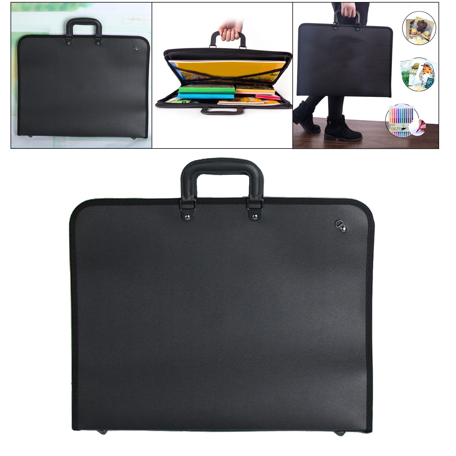 A3 Waterproof Black Portfolio Case Artwork Painting Folder Bag