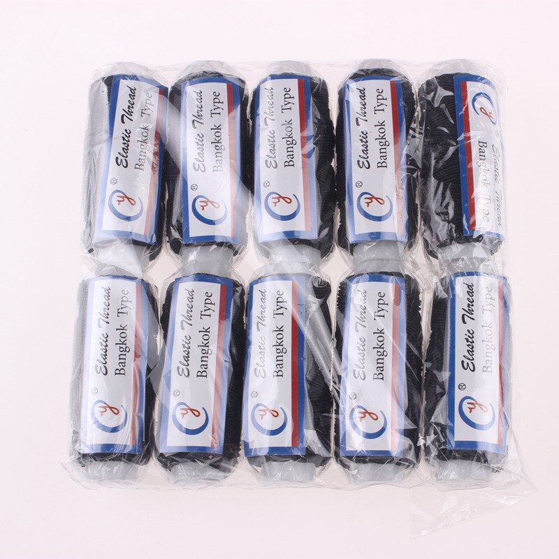 Elastic Thread Industrial Sewing Machine Thread Set Black Elastic Thread for Bracelets Beading Sewing Supplies 10Roll/Set DIY