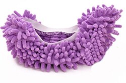 1 PC Staub Reiniger Beweidung Hausschuhe Haus Schlecht Boden Reinigung Mopp Tücher Reinigen Pantoffel Mikrofaser Faul Schuhe Abdeckung: Violett