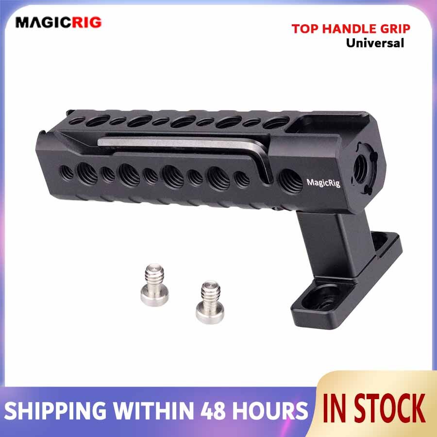 MAGICRIG Quick Release Top Handle with Two Cold Shoe Mount for DSLR Camera Cage Camcorder Cage Rig