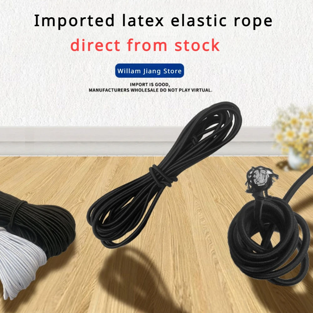3/4/5/6/8MM negro fuerte cordón elástico banda de goma costura ropa suministros para manualidades banda elástica bandas de cuerda Accesorios