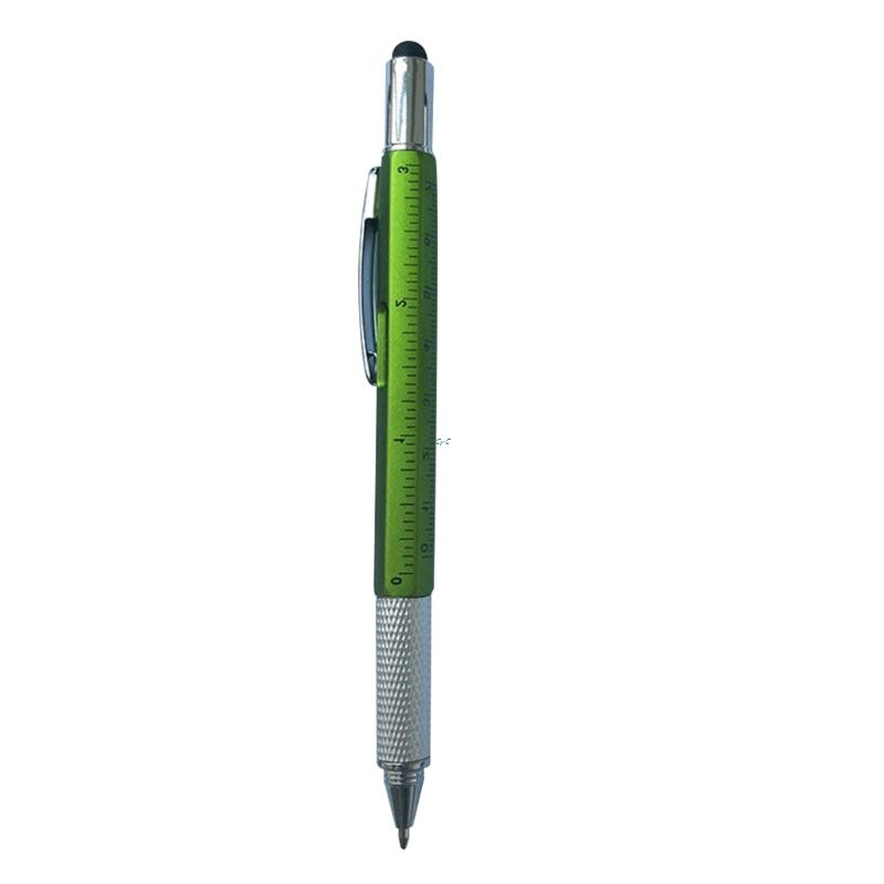 6 in 1 Multifunction Tech Tool 0.1cm Black Ink Ballpoint Pen with Ruler and Two-head Screwdriver for Everyone: 4