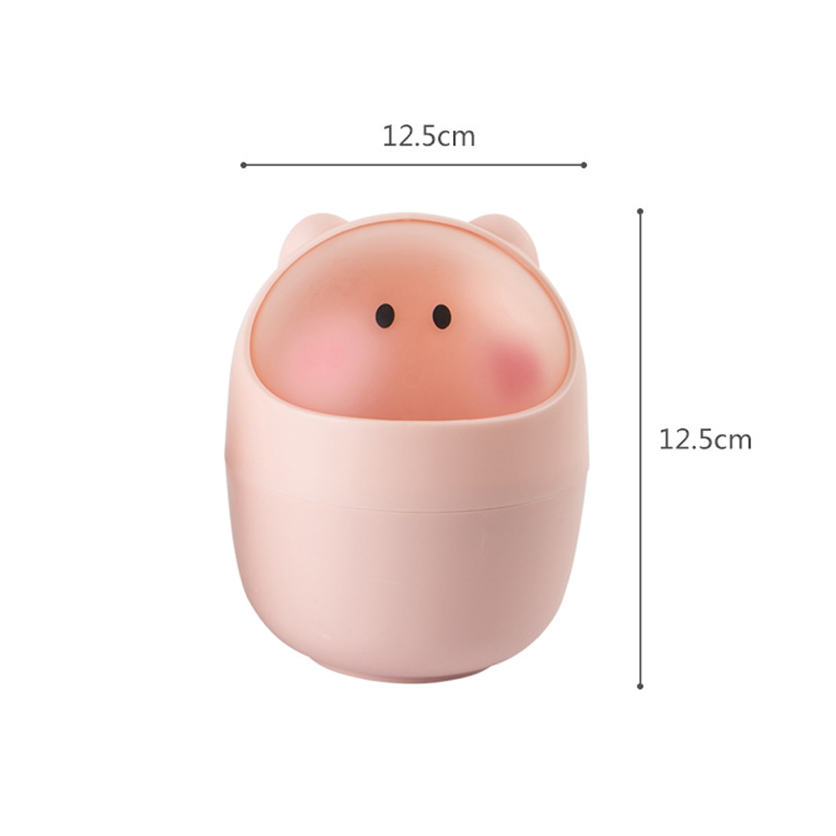 Cute Desktop Cartoon Paper Towel Bucket Office Mini Trash Can Flip Plastic Storage Bin Household Accessories