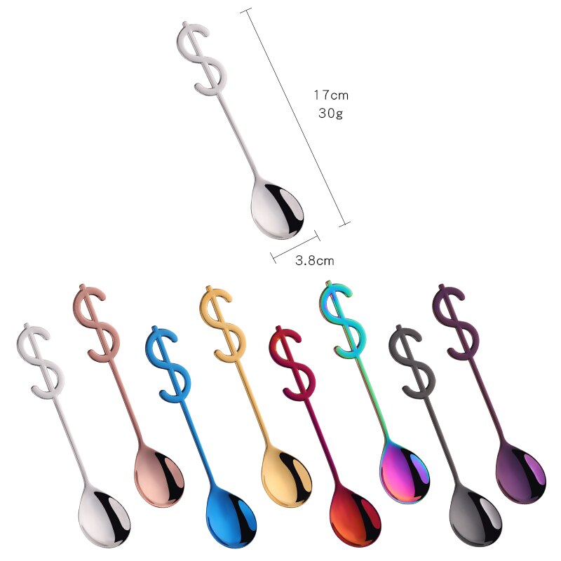 USD handle stainless steel dinner spoon 4pcs/se Flatware metal kitchen table top ware dessert salad soup Serving spoons