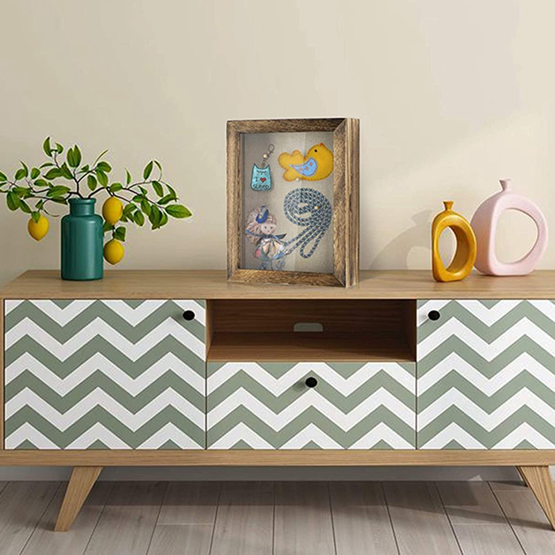 Shadow Box Frame 8X10 Shadow Box Display Case with Linen Back Memorabilia Awards Medals Photos Memory Box Carbonized