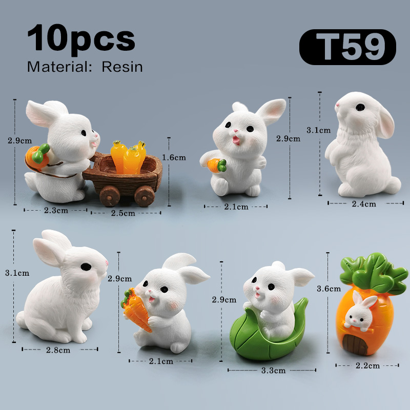 Easter Cute Rabbit Figurine Diy Landscape Home Kawaii Room Decor Miniature Fairy Garden Decoration Accessories Modern: light green