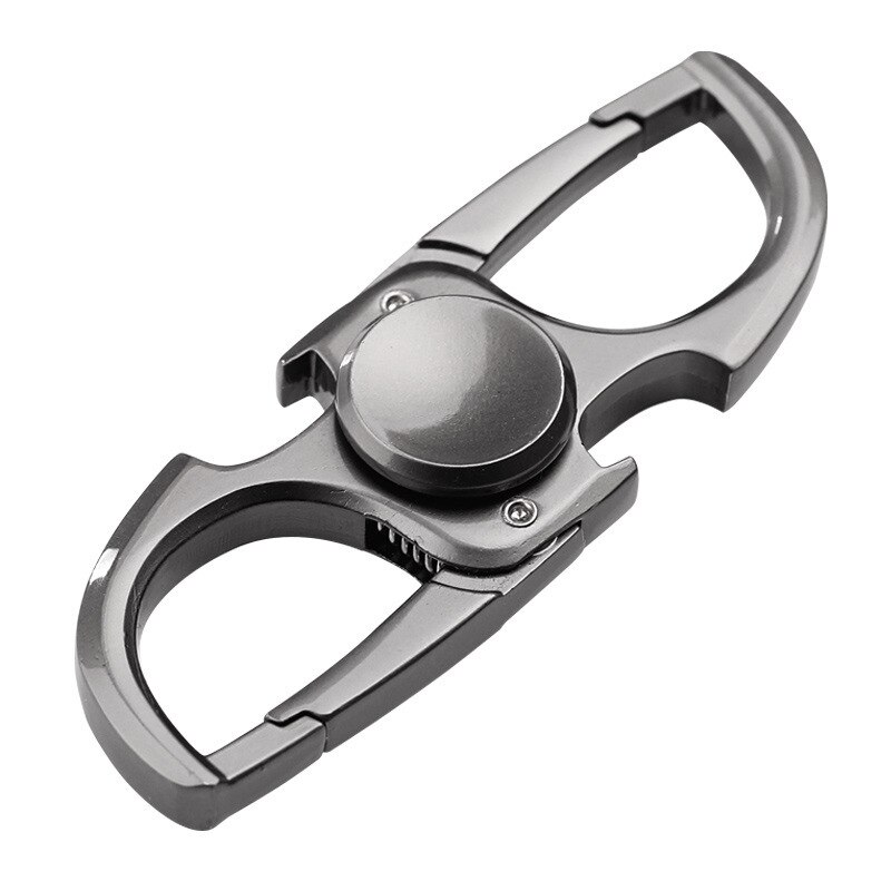 Unique Stainless Steel Bottle Opener Multifunction Key Chain 2 Alloy Key Fidget Spinner Rings for Men Beer Kitchen Bar Tools: Silver