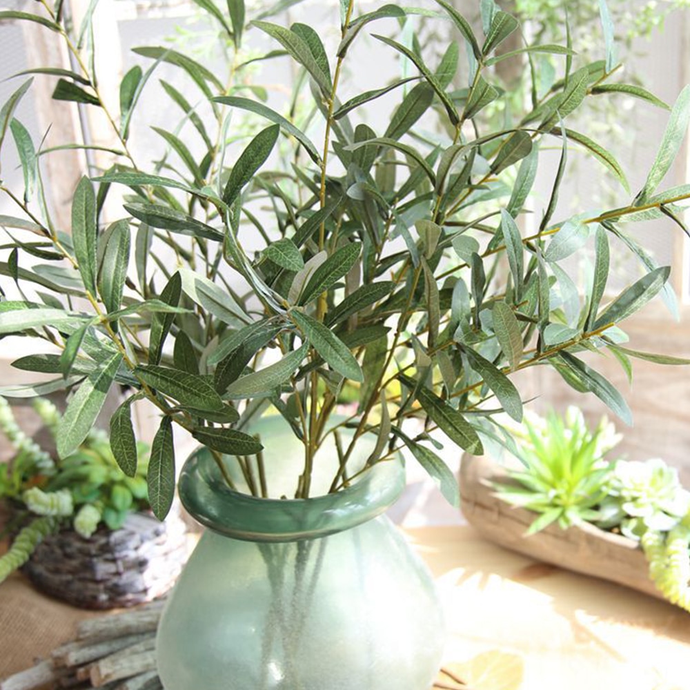 Artificial European Olive Tree Branches With Olive Fruit Leaves For Home Hotel Wedding DIY Decoration Flowers Plants Wreath Leaf