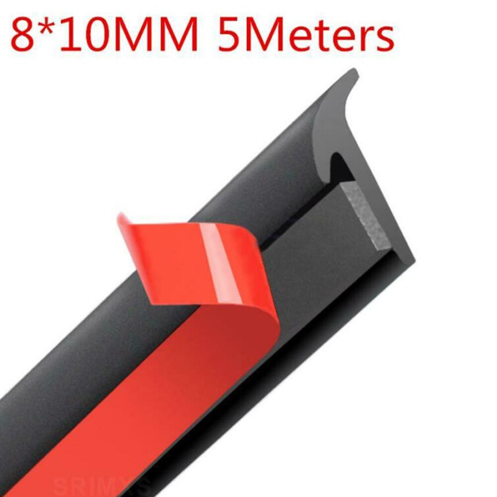 5m bilforseglingslister skrå t-formet værbestandig kantlistgummi universal epdm-gummi med klebende dobbeltsidig tape