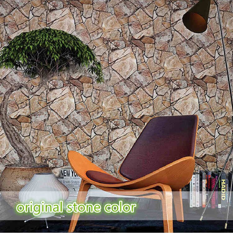 3D PVC Stone Pattern Wallpaper Home Decor Bedroom Reading Room Wall Paper 0.53m*1m