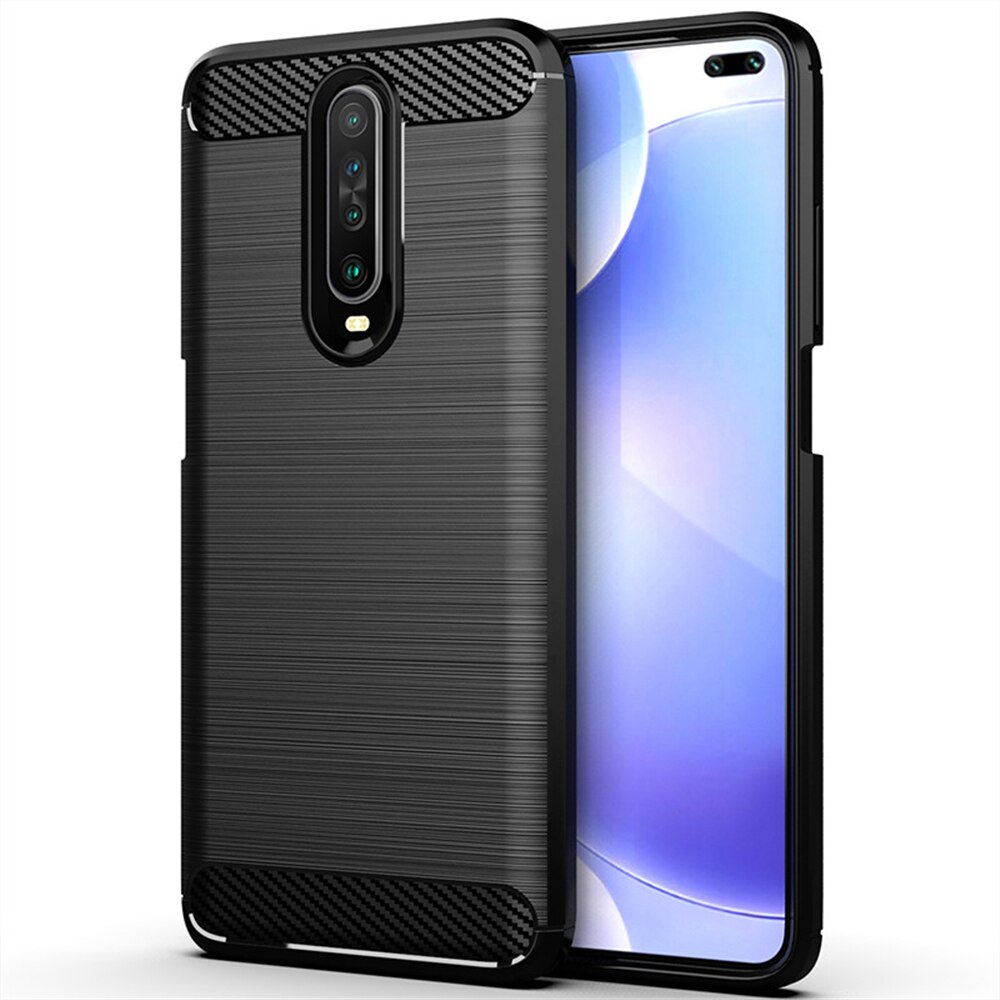 Voor Xiaomi Redmi K30 Case Carbon Fiber Cover Shockproof Phone Case Voor Redmi K 30 K30 Pro Cover Flex Bumper duurzaam Shell: Zwart