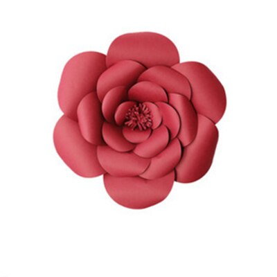 Gör-det-själv konstgjorda stora papper rosblommor bakgrund kompletta kit för bröllop och evenemang plantskola inredning blommig väggkonst papper blomma hantverk: Vin, röd / 1 st 30cm