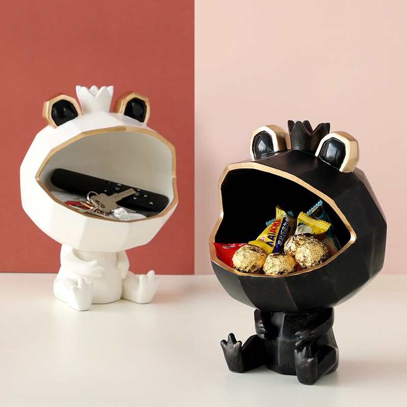 Frosch Lagerung Kasten Behälter Harz hause büro Schmuck Schlüssel Kasten Obst Süssigkeit Kasten Frosch figur skulptur moderne kunst statuen für dekoration