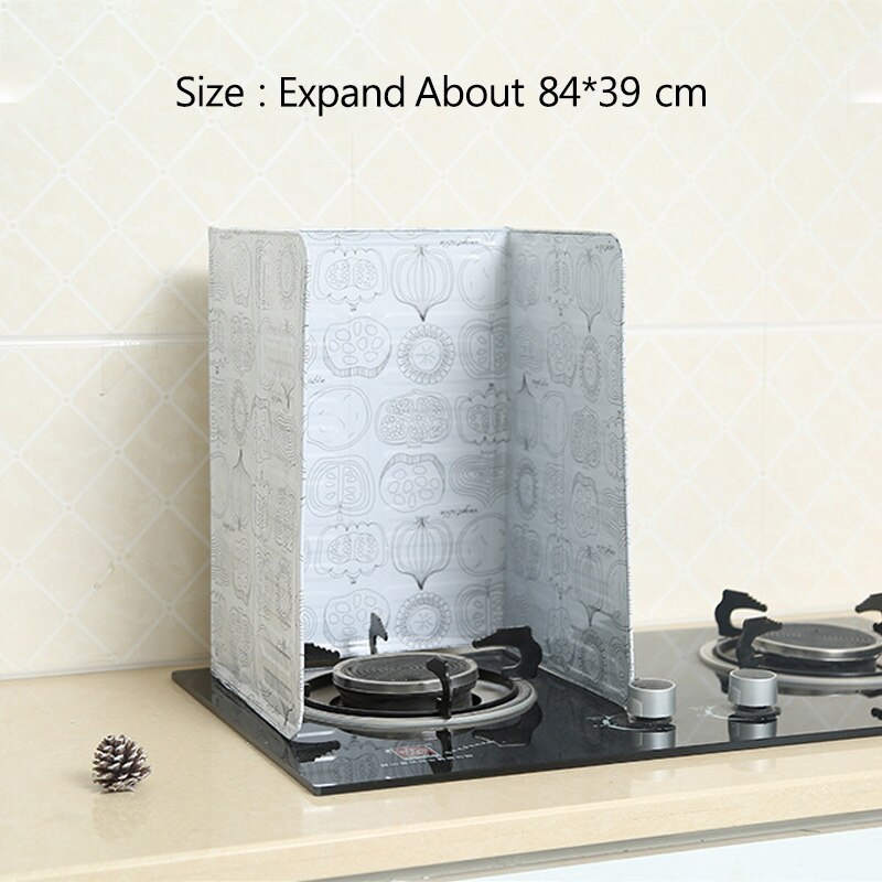 Oil Splash-Proof Baffle Printing Gas Cooker Platform Fried Vegetable Heat-Proof Oil-Proof Baffle Aluminum Foil