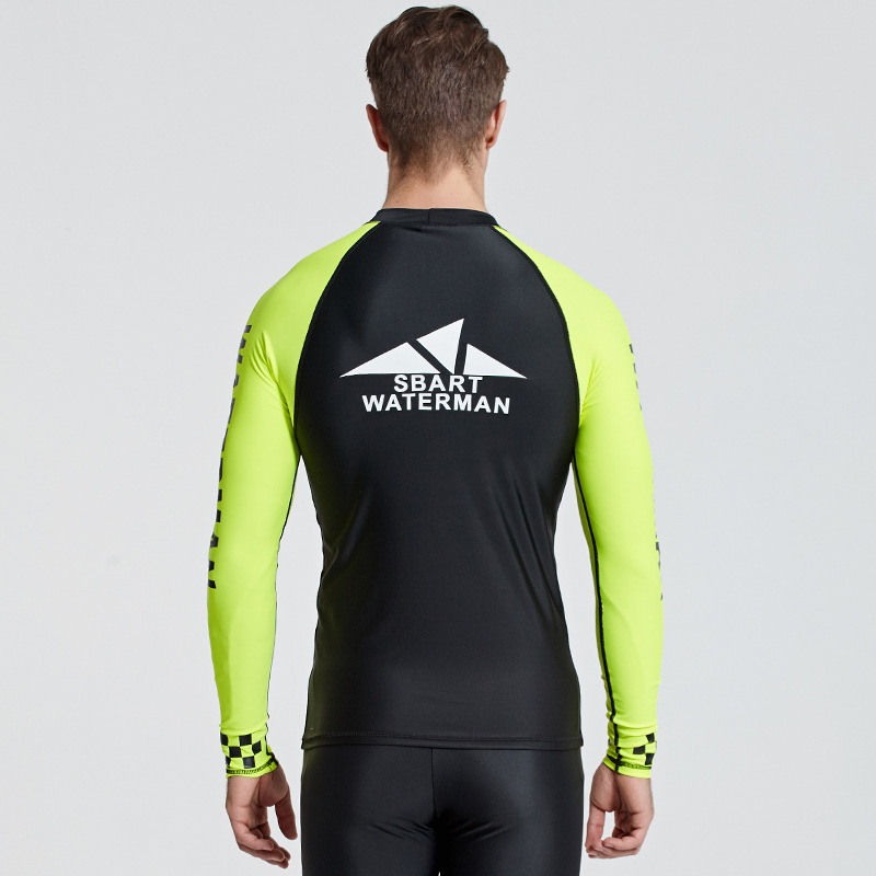 Sbart Men Scuba Snorkeling T Shirts UPF 50+ Wetsuits Diving Suits Tops Long Sleeves Surfing Rash Guards Male Bathing Suits